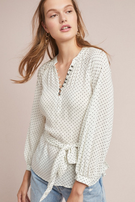 anthropologie polka dot top