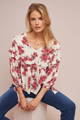 anthropologie peasant blouse