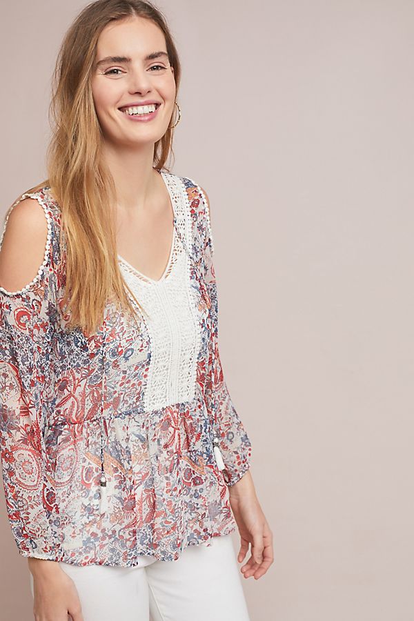Slide View: 1: Alena Open-Shoulder Top