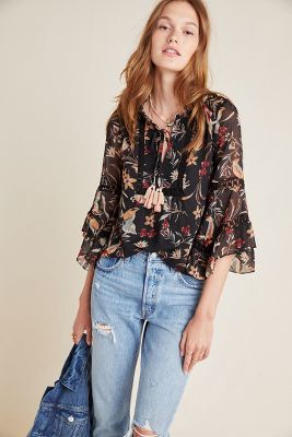 floral peasant blouse