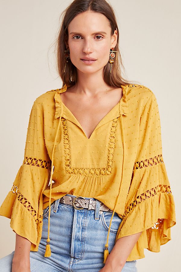 Slide View: 1: Lehigh Lace Peasant Blouse