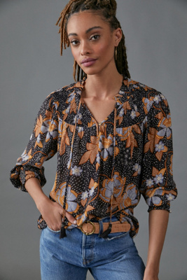 floral peasant blouse