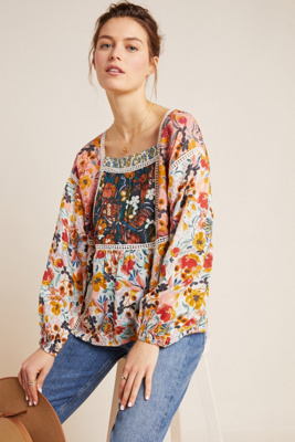 anthropologie peasant blouse