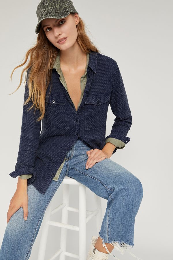 Pilcro Classic Textured Buttondown Top 