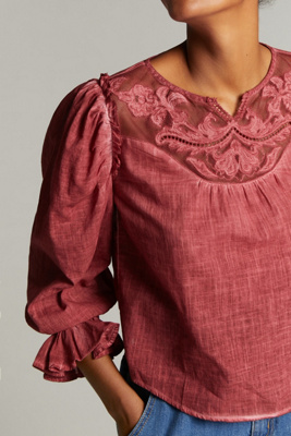lace peasant blouse