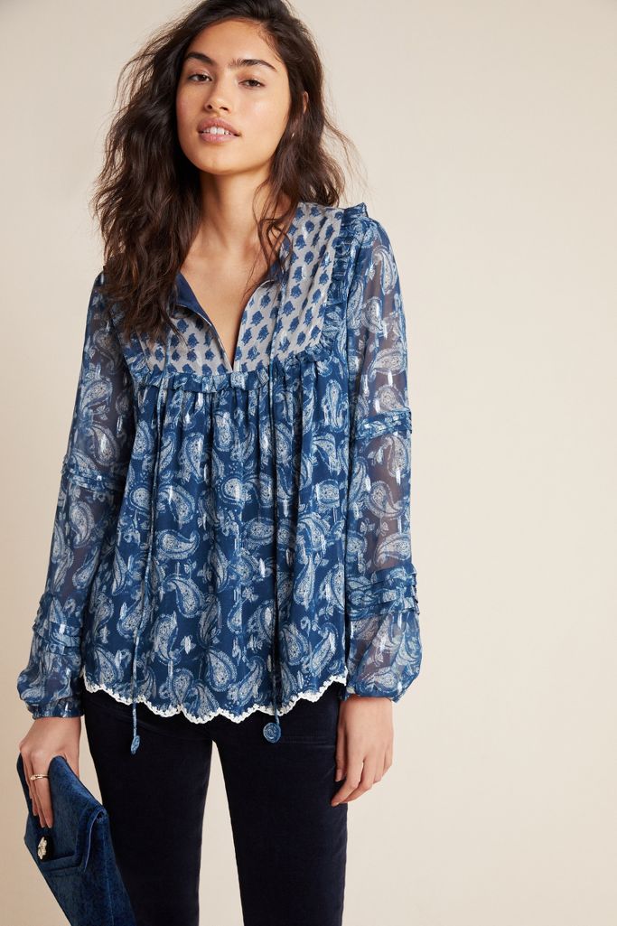 Opal Paisley Peasant Blouse | Anthropologie