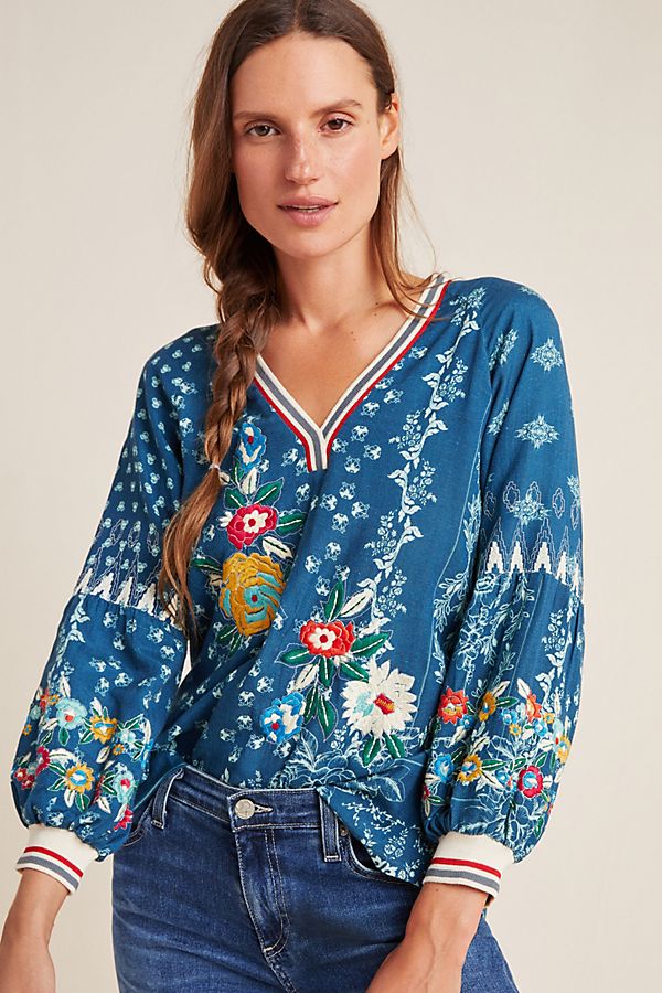 Slide View: 1: Josselyn Embroidered Blouse