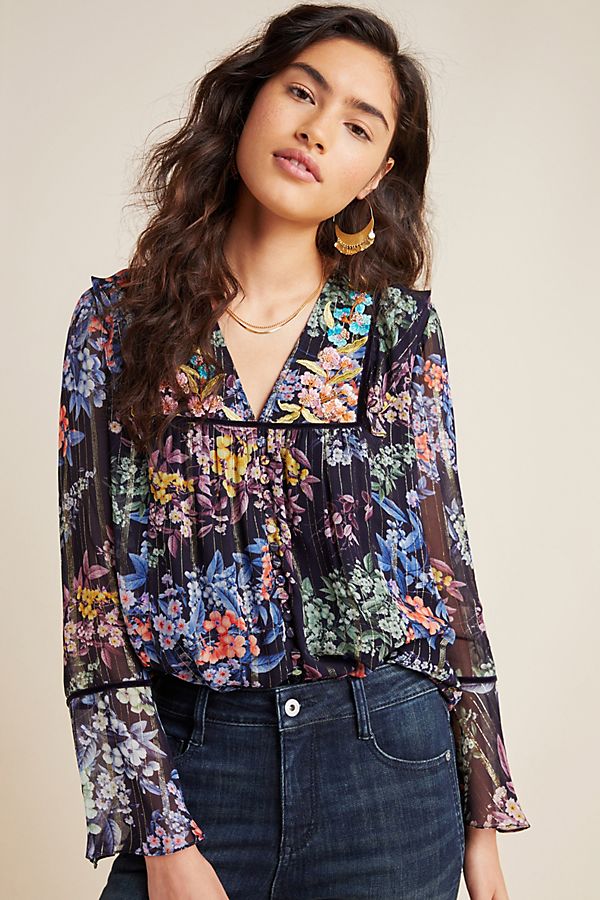 Slide View: 1: Vivienne Embroidered Blouse