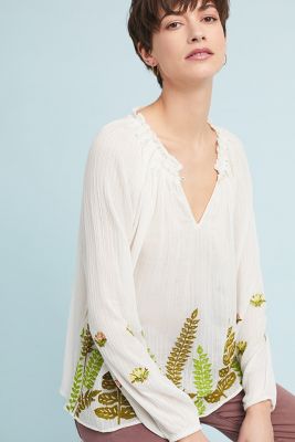 anthropologie peasant top