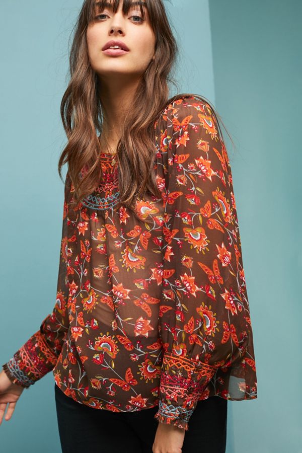 Montrose Embroidered Peasant Top Anthropologie