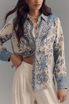 Thumbnail View 4: Ranna Gill Linen Blend Tropical Print Buttondown Blouse