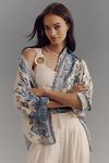 Thumbnail View 1: Ranna Gill Linen Blend Tropical Print Buttondown Blouse