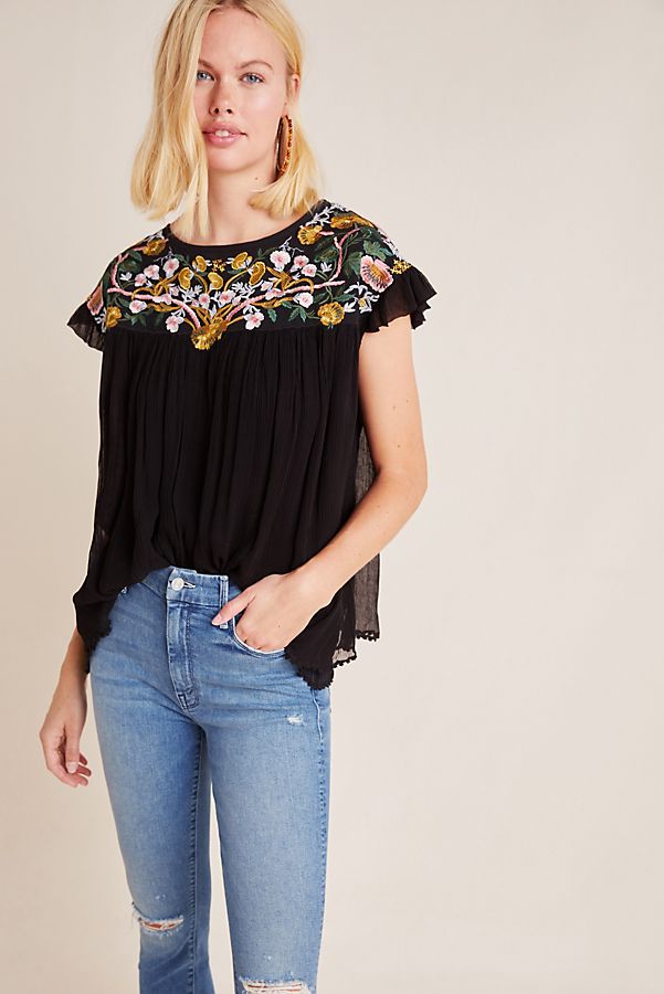 Slide View: 1: Bethany Embroidered Blouse