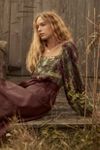 Natural Tara Smocked Slit Tiered Maxi main image 0