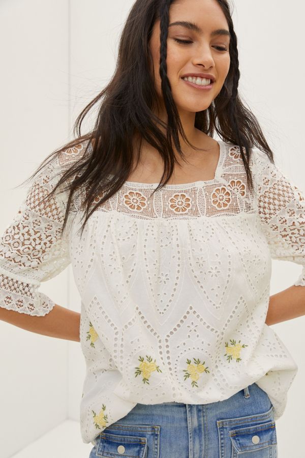 Forever That Girl Embroidered Lace Blouse Anthropologie UK