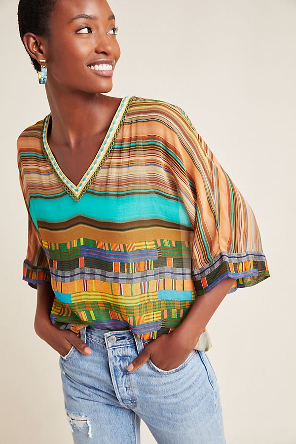 Slide View: 1: Amelia Striped Blouse