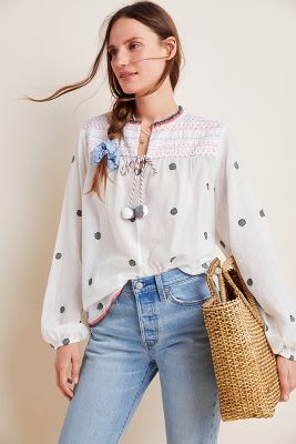 anthropologie peasant blouse