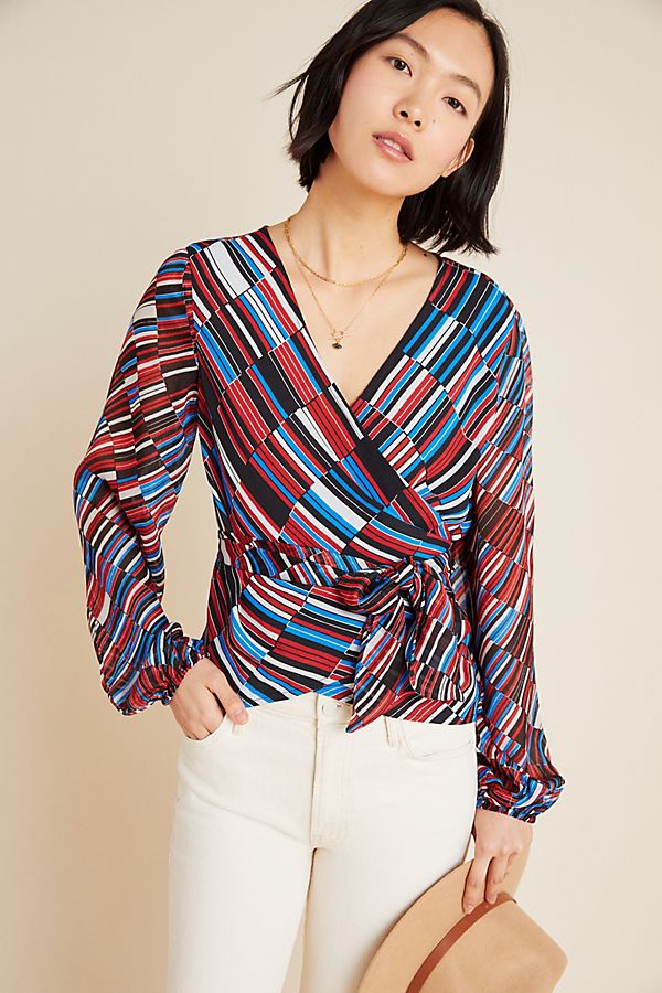 Slide View: 1: Laurie Deco Wrap Blouse