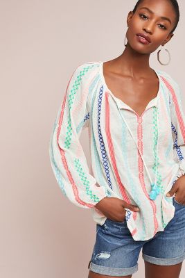 anthropologie peasant top