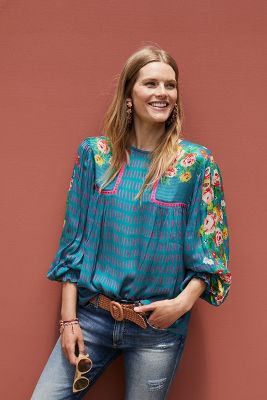 anthropologie peasant blouse