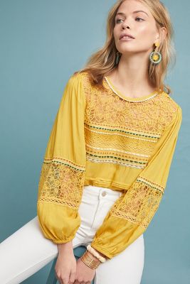 anthropologie peasant top