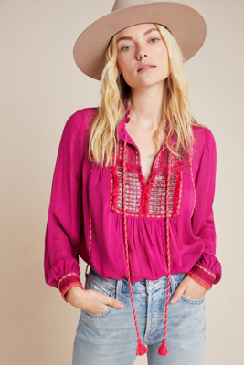 anthropologie peasant blouse