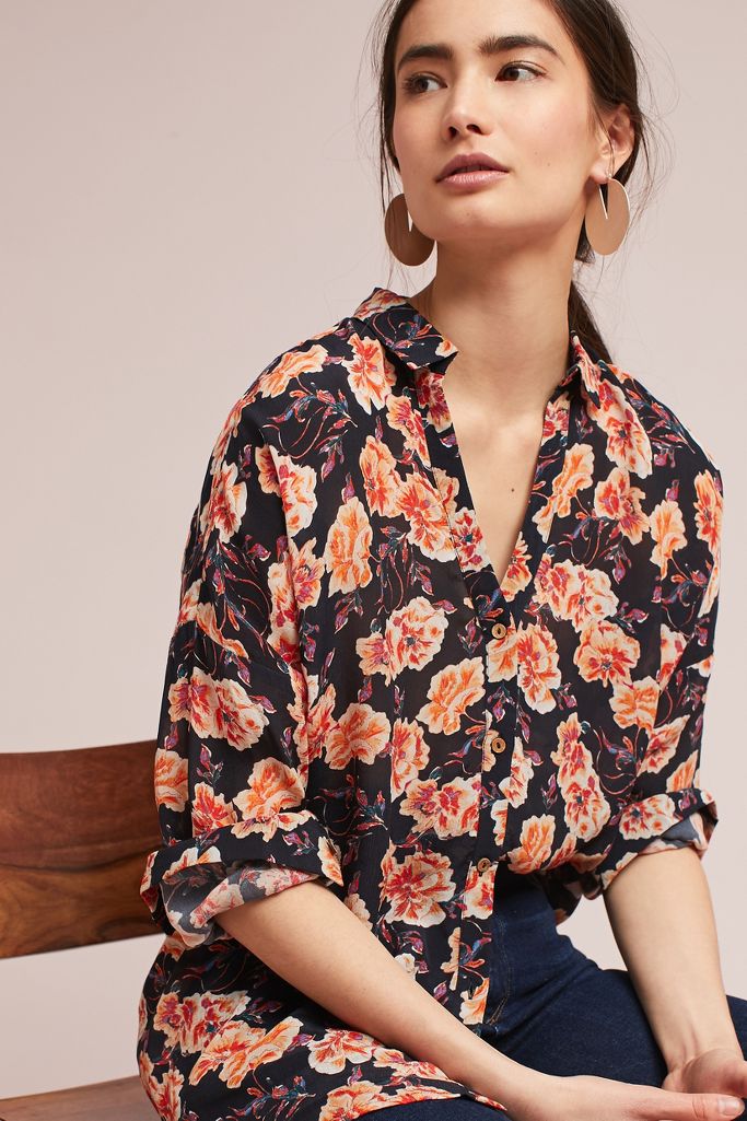 Rachael Printed Buttondown | Anthropologie