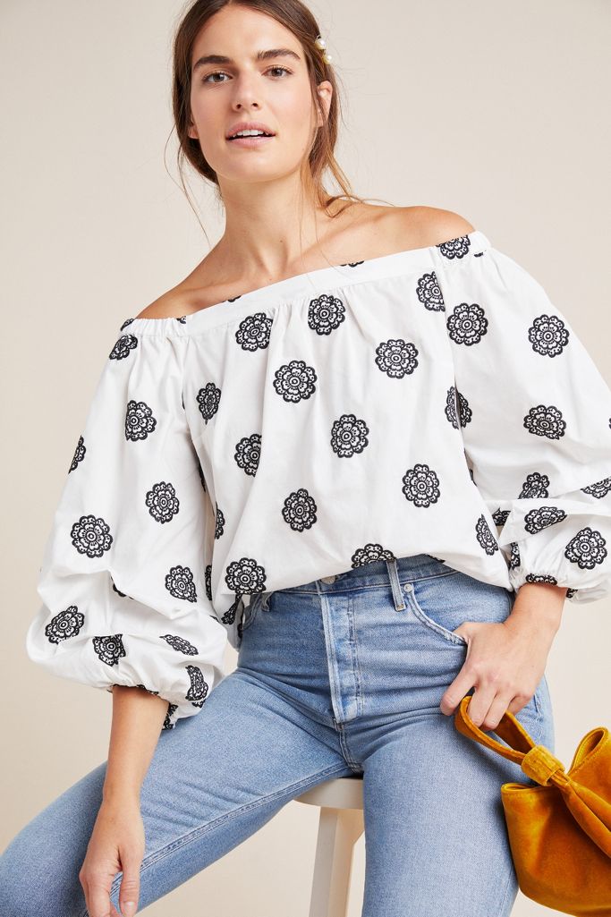 cornelia curved yoke blouse