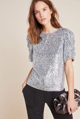 Marie Sequined Blouse | Anthropologie