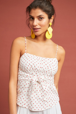 anthropologie polka dot top