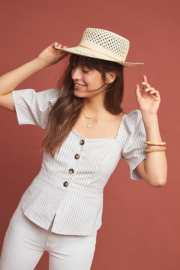 Slide View: 1: Poplin Peplum Blouse