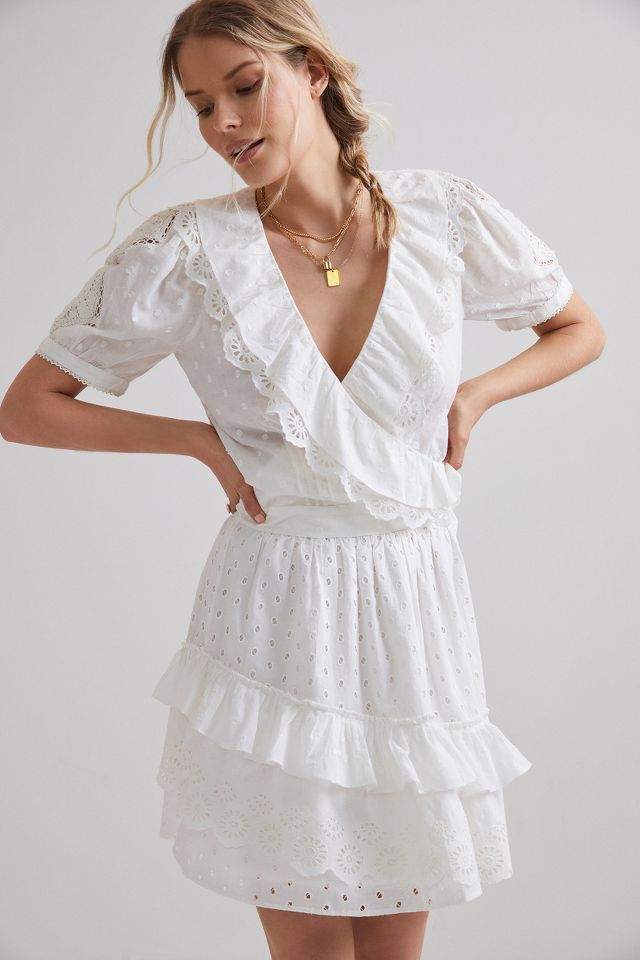 Lacy Ruffled Wrap Blouse | Anthropologie