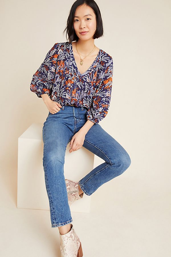 Slide View: 1: Cathy Pleated Blouse