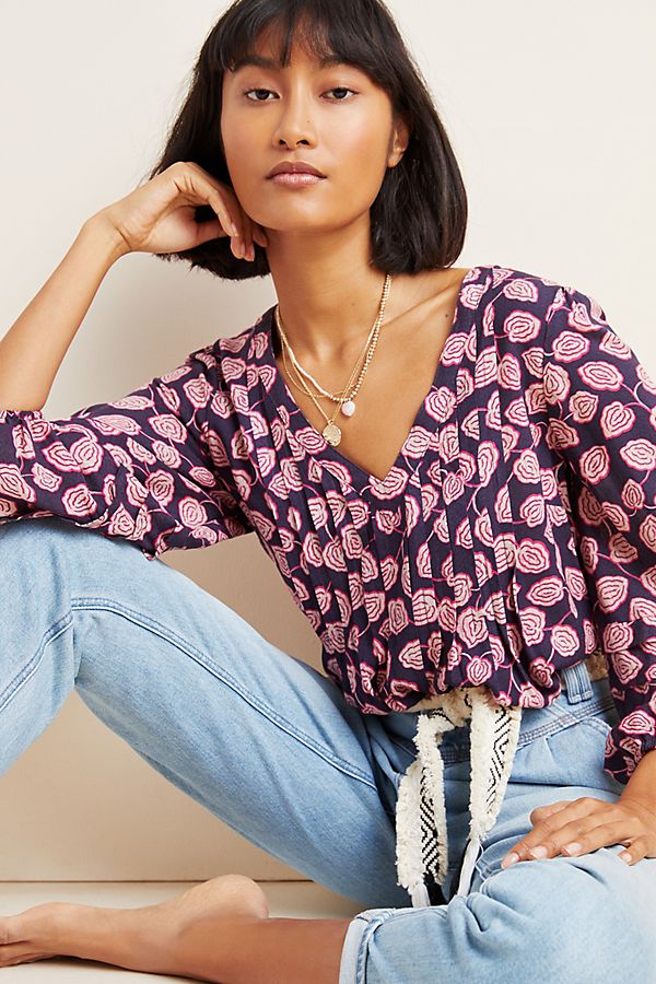 Slide View: 1: Cathy V-Neck Blouse