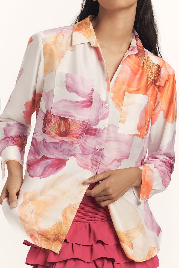 Slide View: 4: The Brielle Relaxed Buttondown Blouse