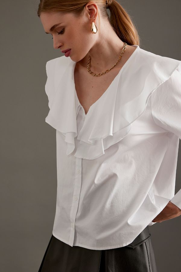 Slide View: 6: Selected Femme Isobel Ruffle Shirt