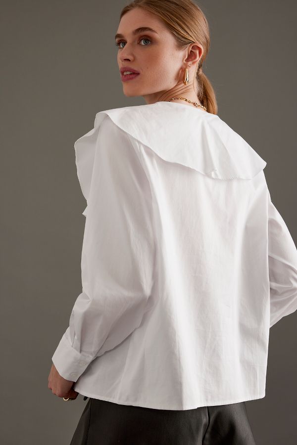 Slide View: 2: Selected Femme Isobel Ruffle Shirt