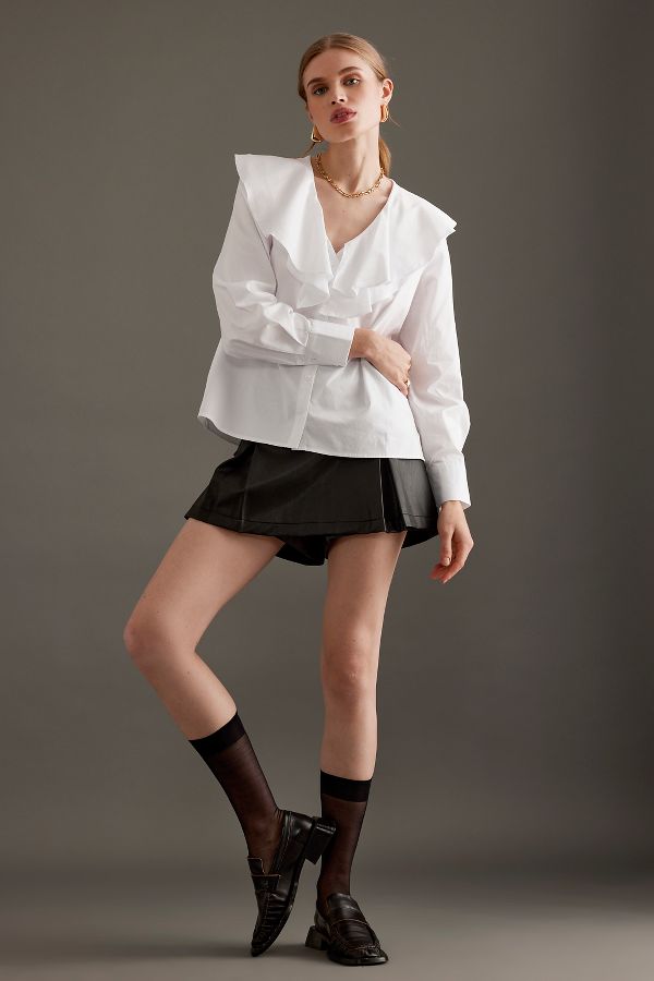 Slide View: 3: Selected Femme Isobel Ruffle Shirt