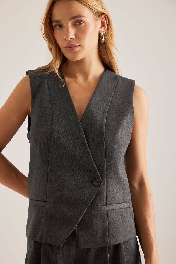 Vista diapositiva: 1: Selected Femme Fenia Gilet Asimmetrico