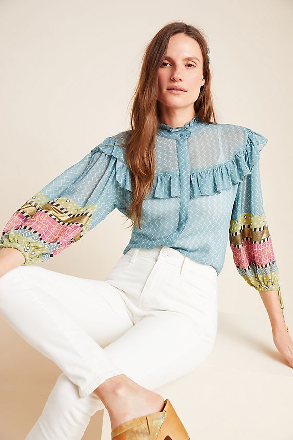 Slide View: 1: Victoire Ruffled Blouse