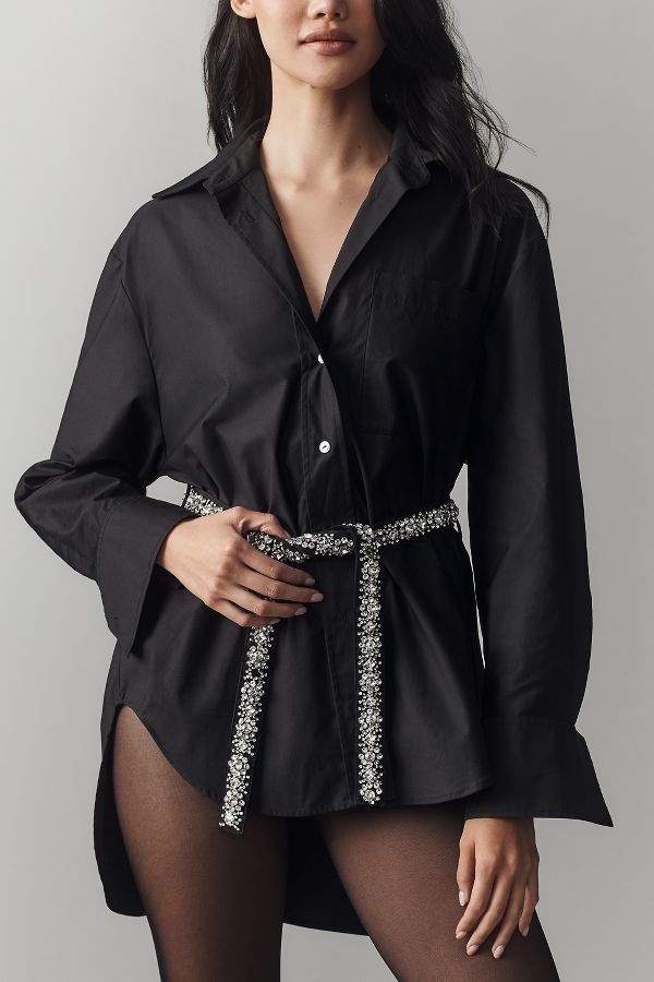 Slide View: 5: Hutch Crystal Belted Buttondown Shirt