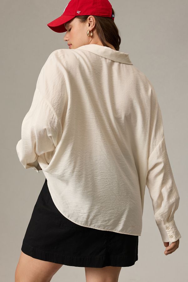 Slide View: 5: The Dylon Long-Sleeve Wide-Placket Top 