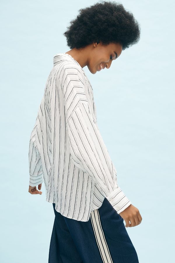 Slide View: 2: The Dylon Long-Sleeve Wide-Placket Top