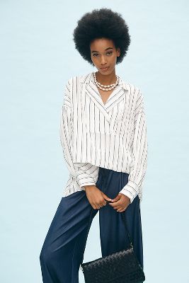 The Dylon Long-Sleeve Wide-Placket Top