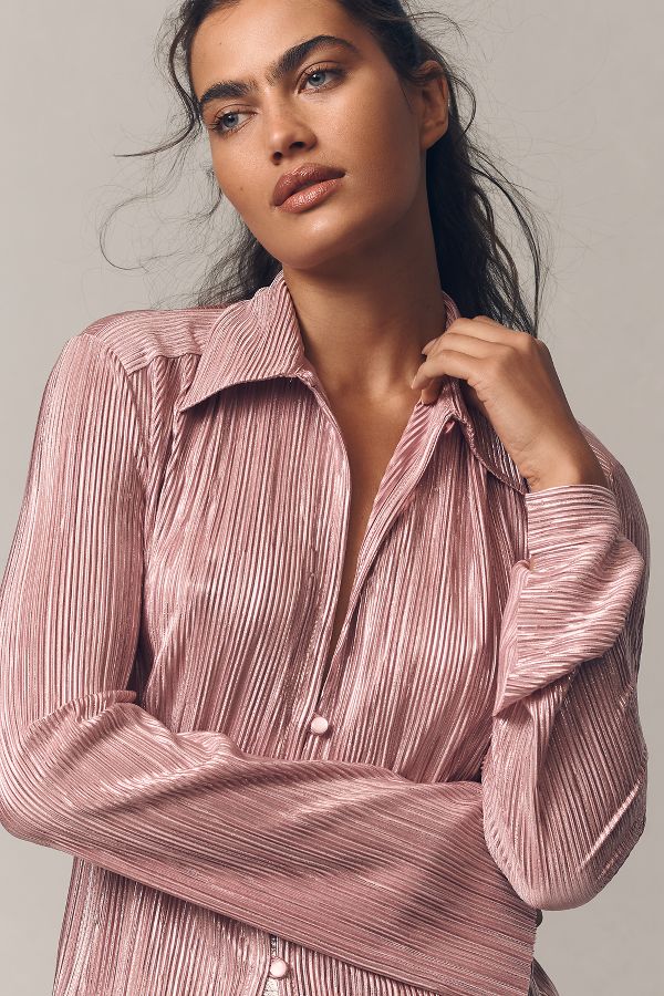 Slide View: 4: Sabina Musayev Rigel Pleated Blouse