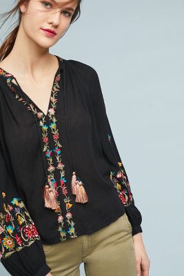 anthropologie peasant top