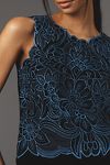 Thumbnail View 3: The Lainie High-Neck Lace Cutwork Blouse: Sleeveless Velvet Edition