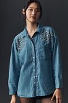 Thumbnail View 4: By Anthropologie Crystal-Embellished Denim Buttondown Shirt