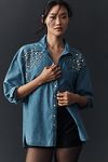 Thumbnail View 1: By Anthropologie Crystal-Embellished Denim Buttondown Shirt