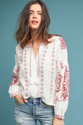 linen peasant top